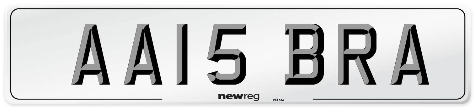 AA15 BRA Number Plate from New Reg